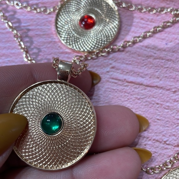 Exotic Coin Jewel Layered Gold Necklace - Picture 10 of 15